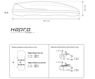  Автомобильный бокс Hapro Traxer 6.6 T титан глянец компании RackWorld